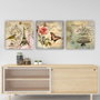 Wallity Conjunto de 3 Pinturas Decorativas en Lienzo Multicolor